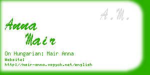 anna mair business card
